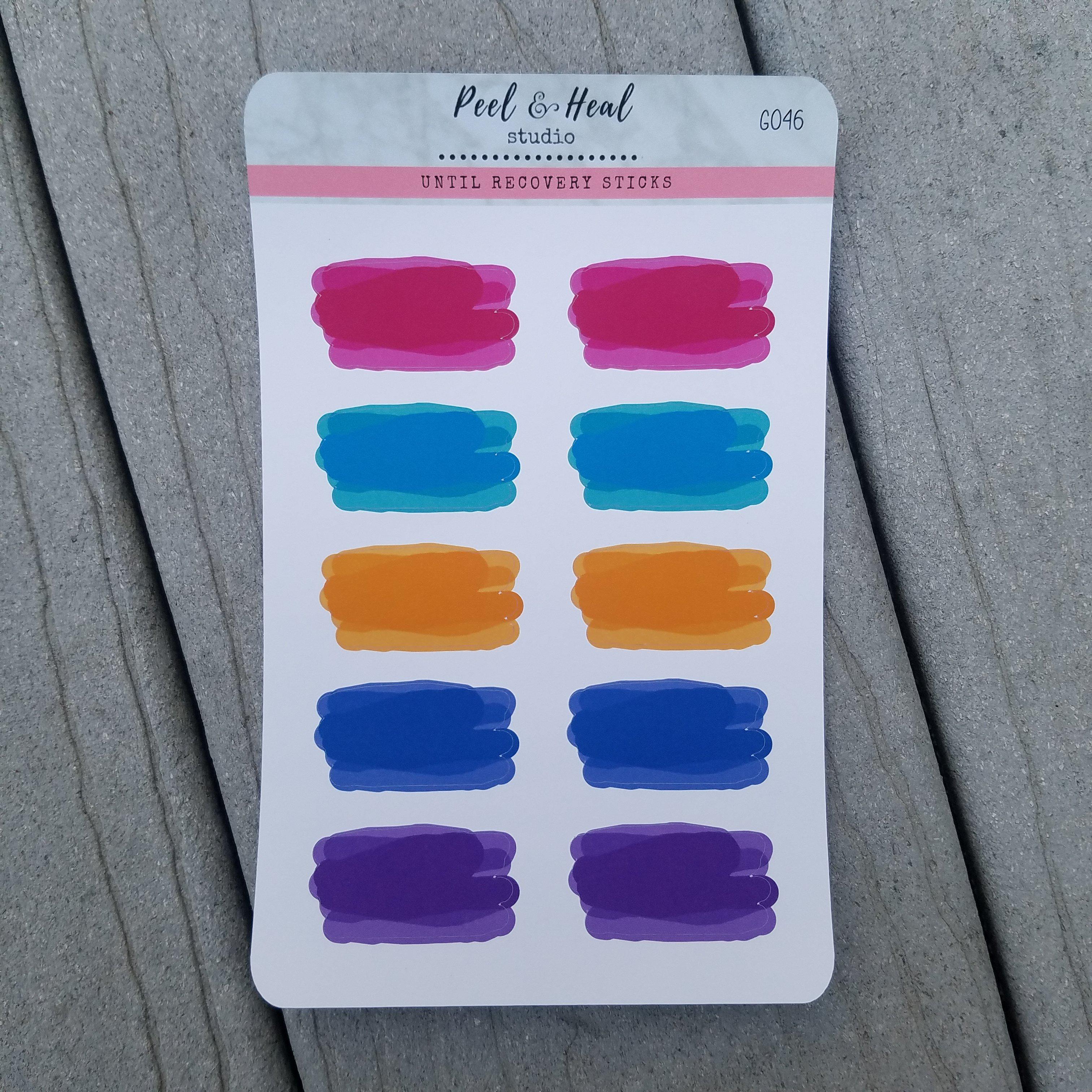 Wide Watercolor Splashes - 4 color options