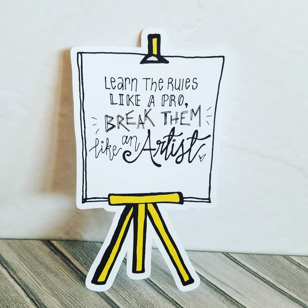 Inspirational Quote Easels - 3 creativity quote options - Peel & Heal Studio Die Cuts - Oversized Journal Stickers