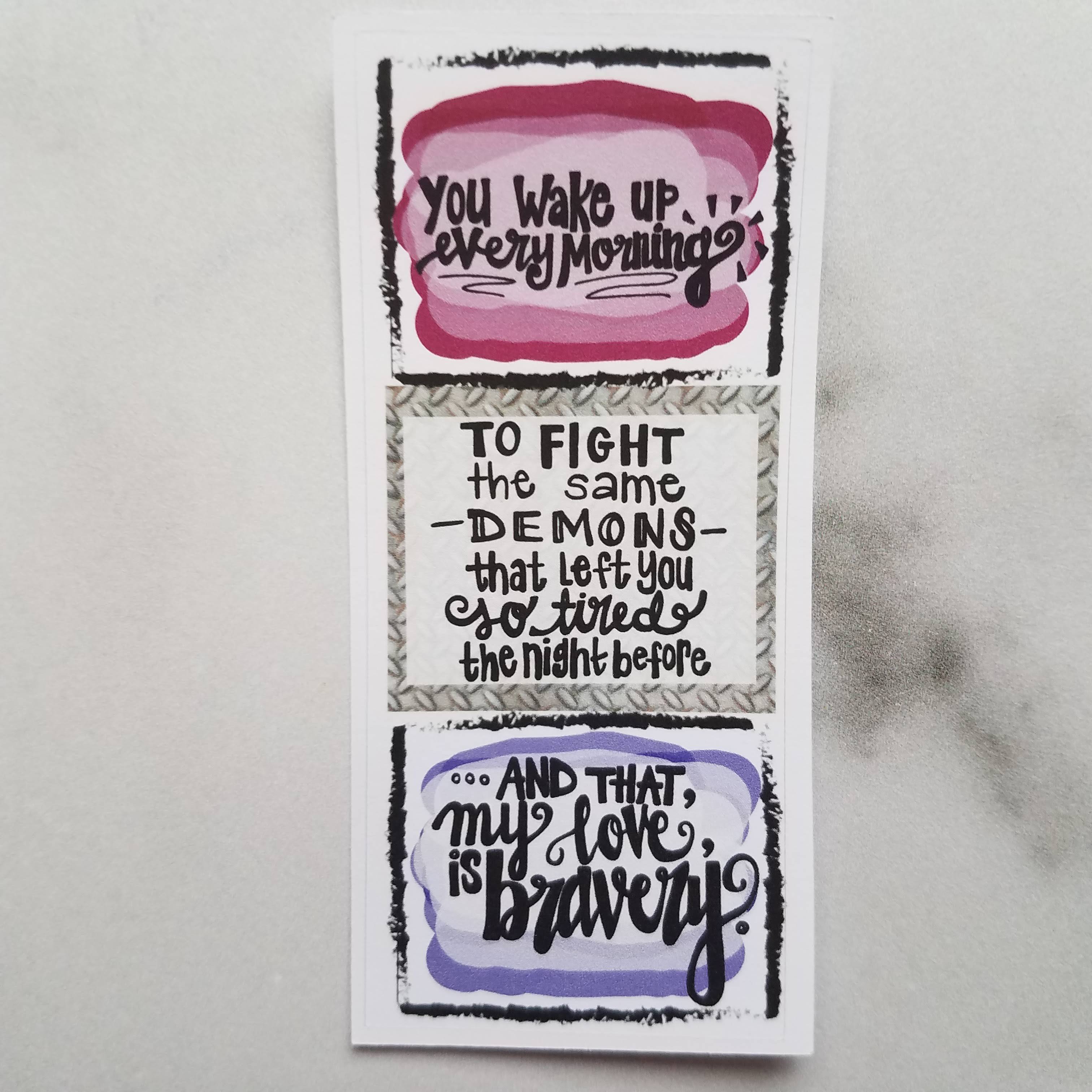 Bravery Quote Fold-over Sticker (10 color options)