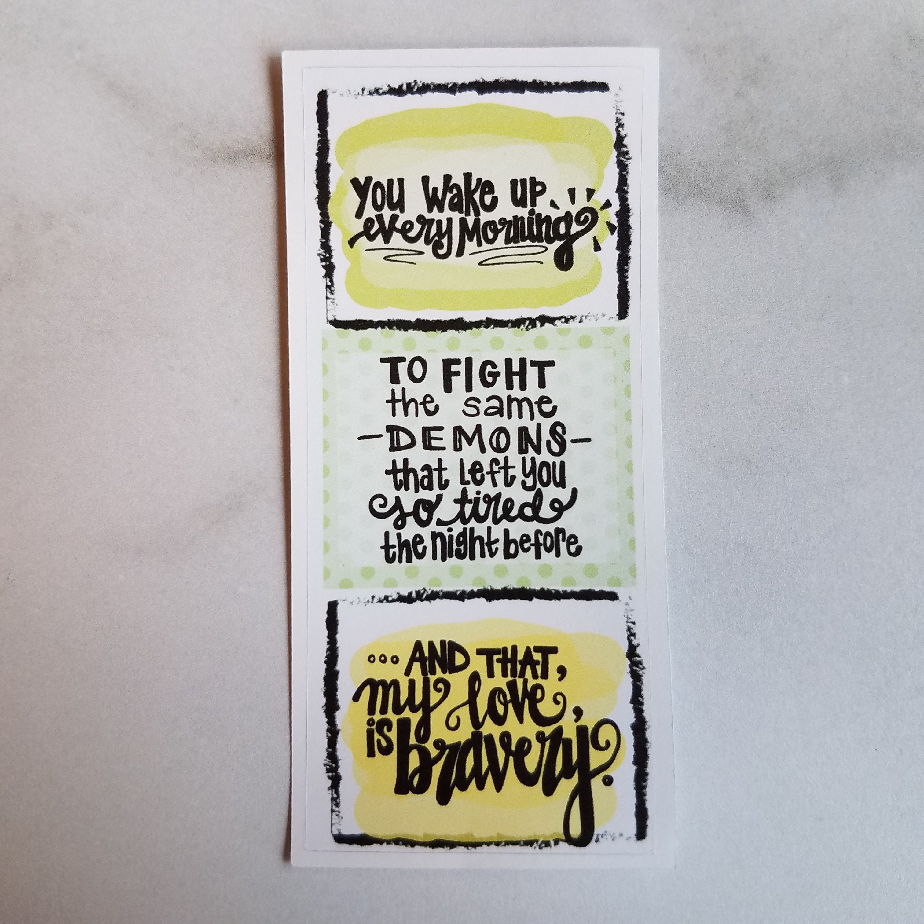 Bravery Quote Fold-over Sticker (10 color options)