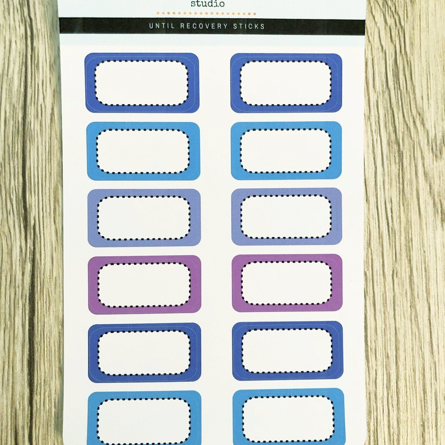 Dashed Border Half Boxes - 5 color options