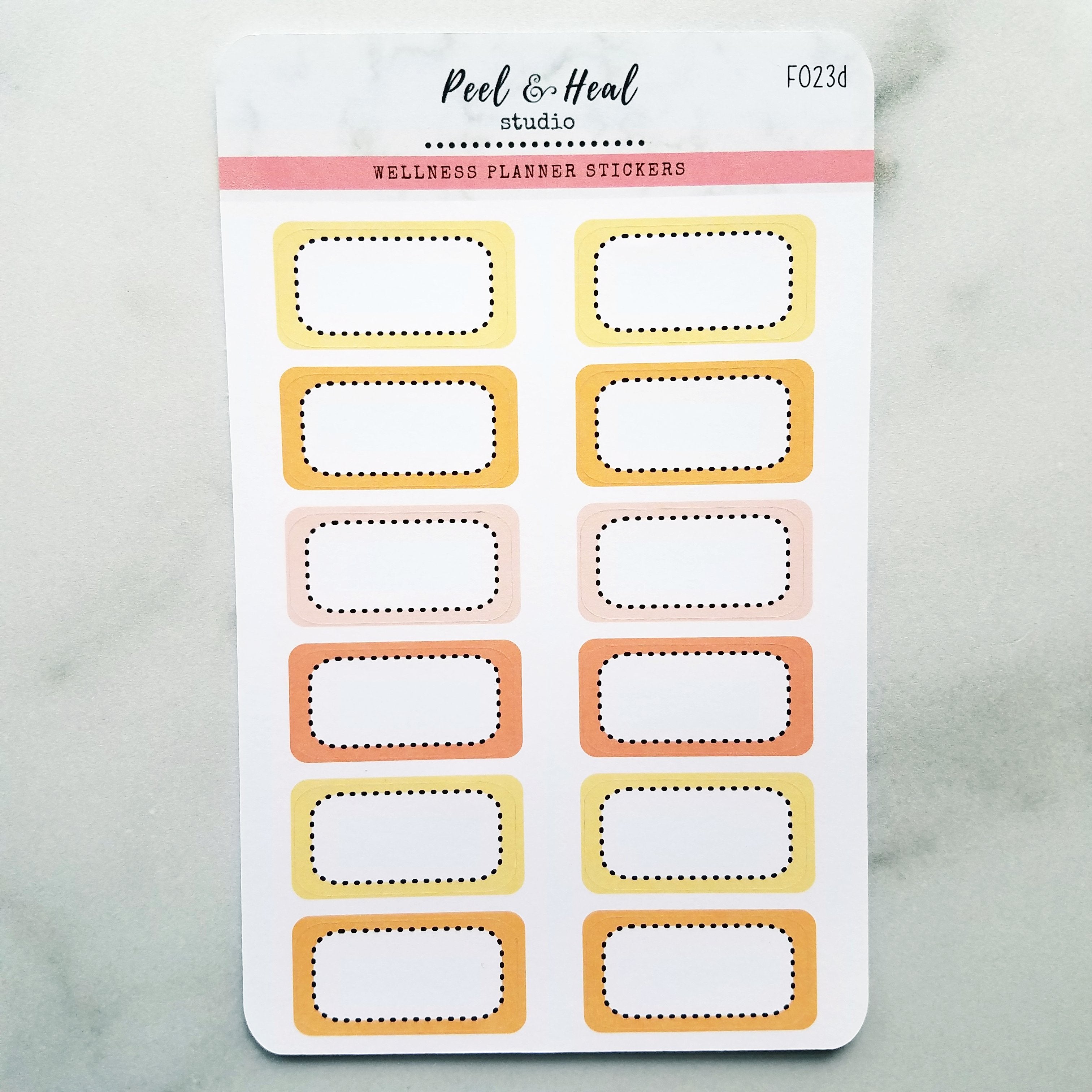 Dashed Border Half Boxes - 5 color options