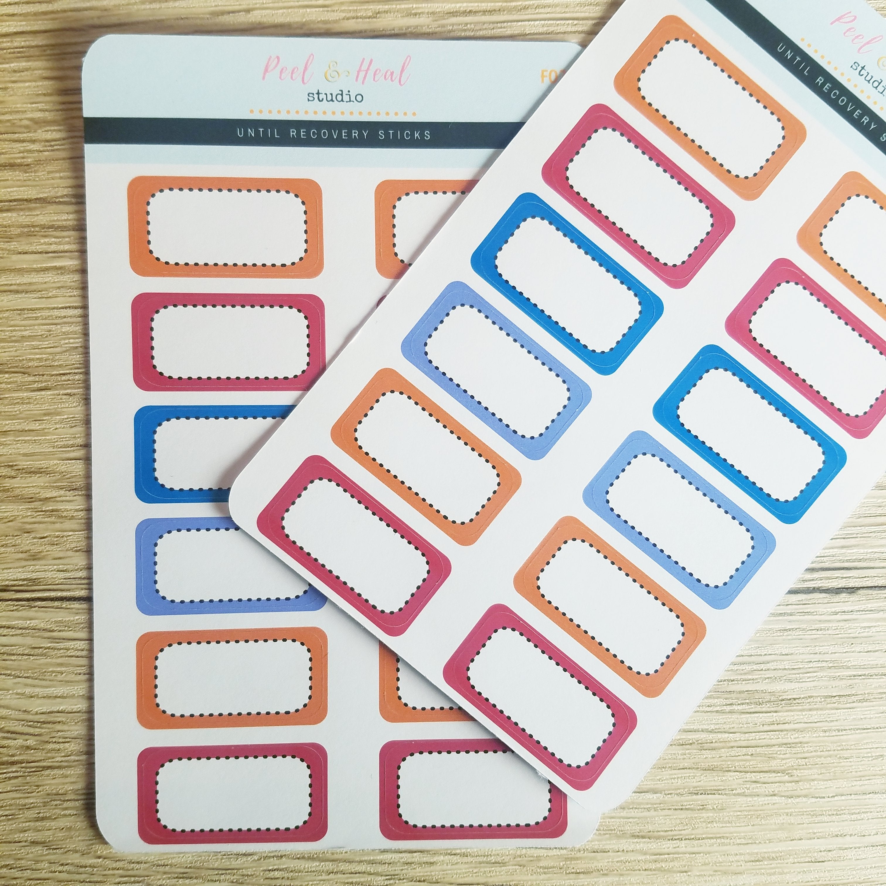 Dashed Border Half Boxes - 5 color options