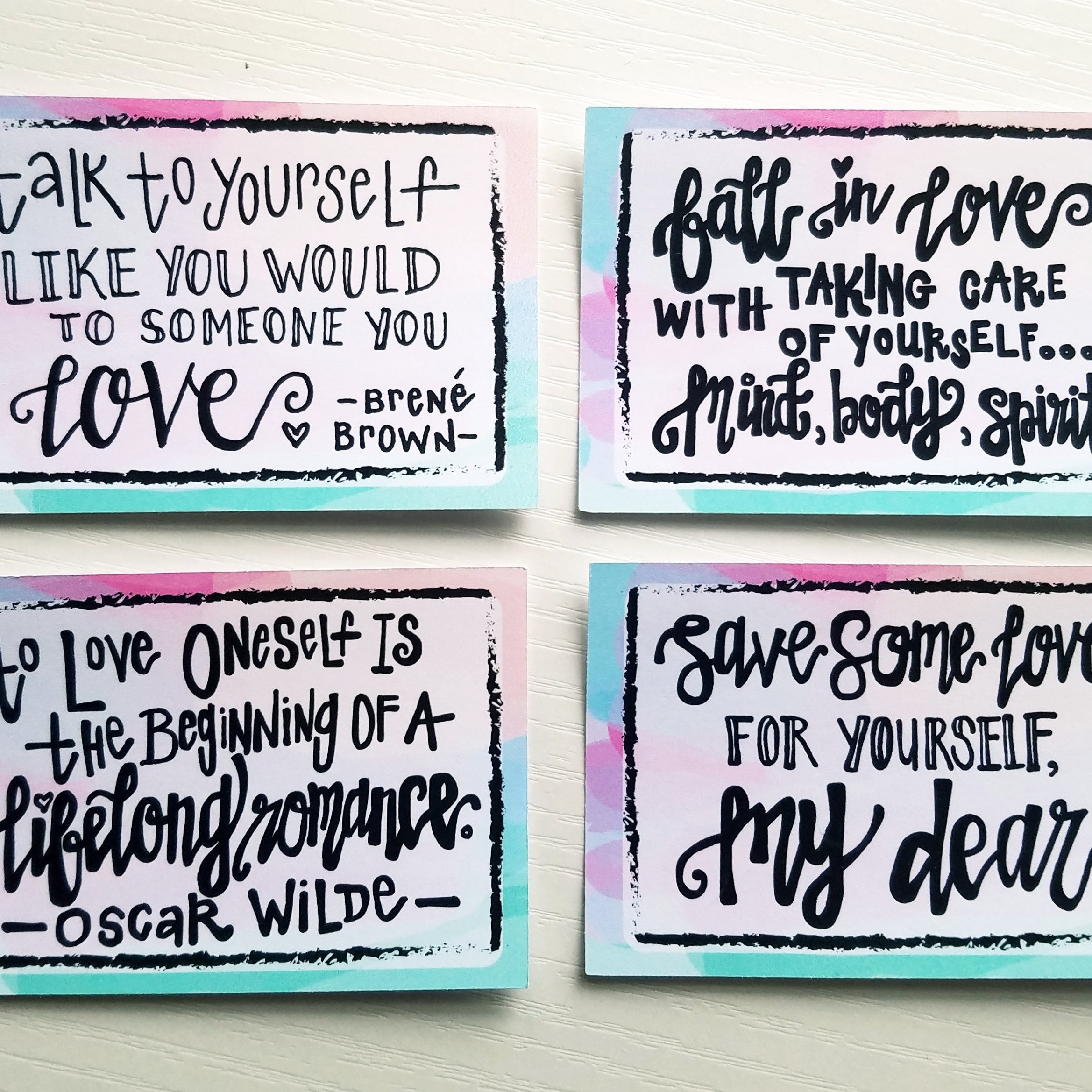 Hand-Lettered Die Cuts: Self Love Quotes, 4 options