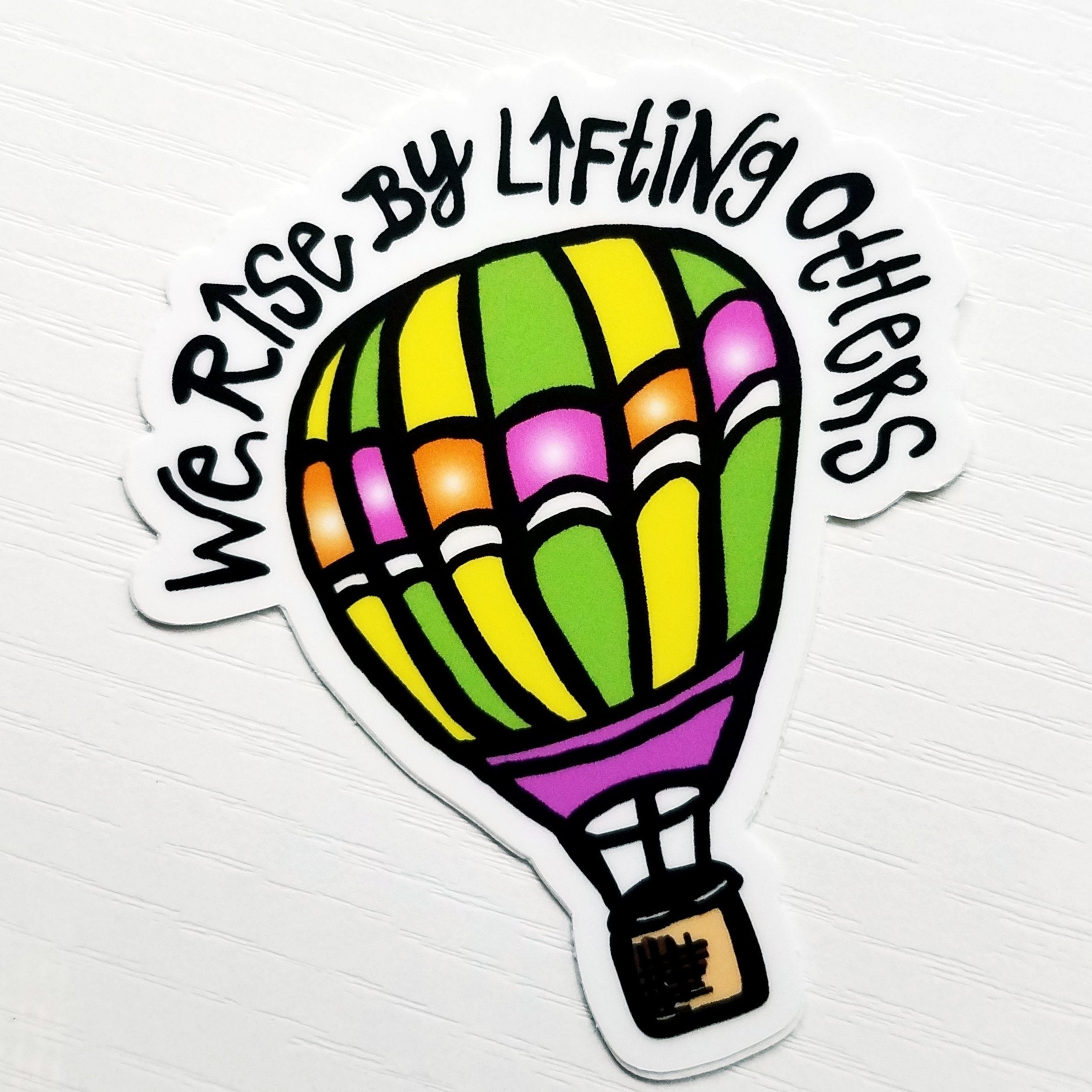 Hot Air Balloon "Rise" Decal Peel & Heal Studio - Waterproof Stickers