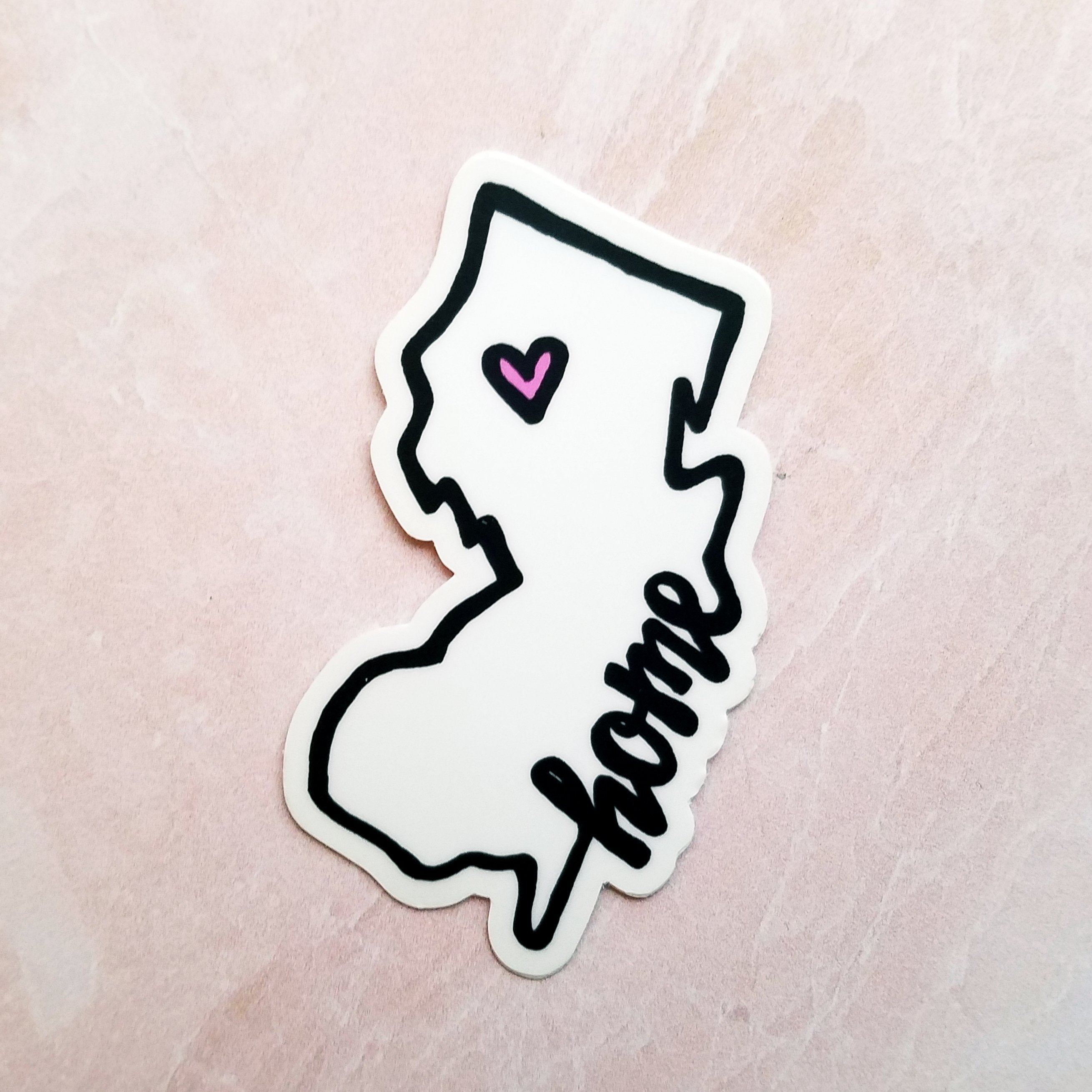 New Jersey "Home" Vinyl Decal - Weatherproof Stickers by Peel & Heal Studio