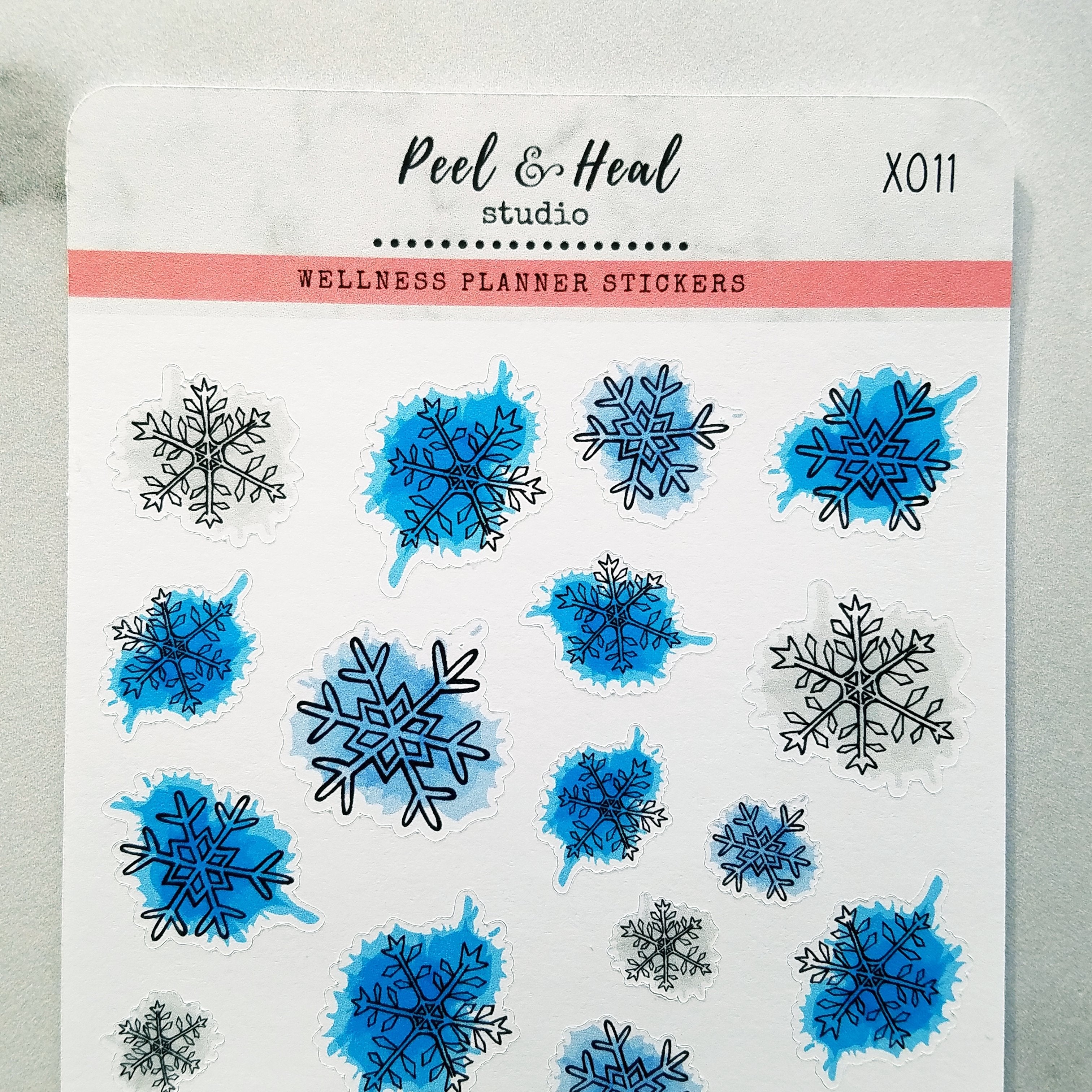 Paint-splattered Winter Snowflakes