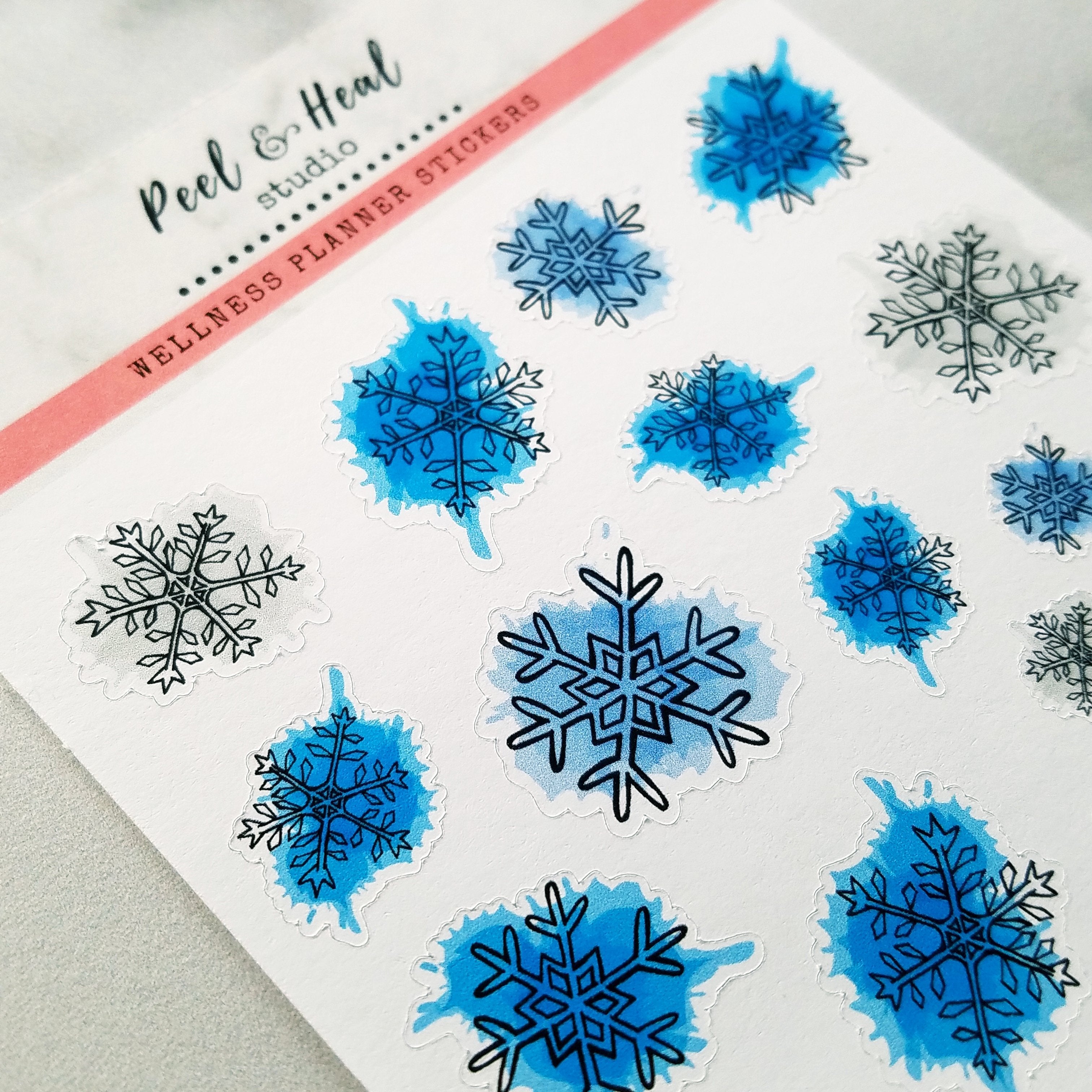 Paint-splattered Winter Snowflakes