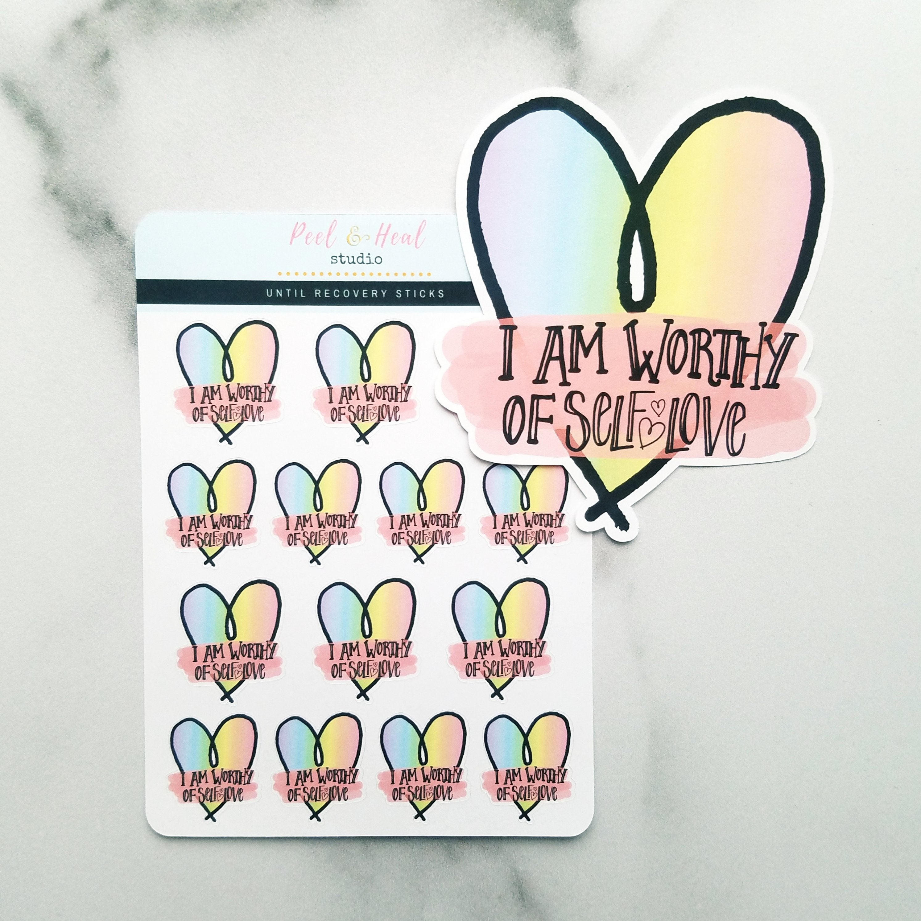 Worthy of Self Love - Rainbow Stickers or Die Cut